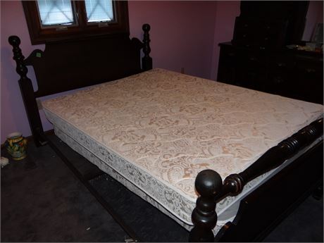 Bed and Very Clean Mattress and Box Spring. I think Queen.