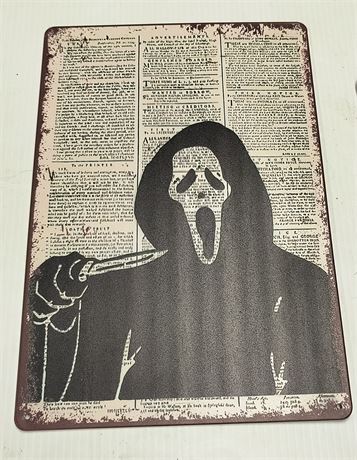 Metal Horror Movie Sign