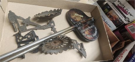 Vintage Oil Lamp Wall Bracket & Vintage Waffle Makerq