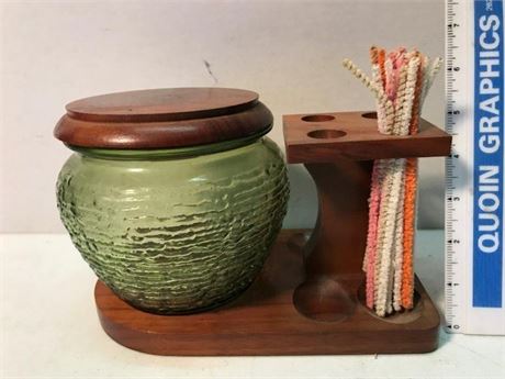 Tobacco Pipe Rack with Jar & Pipe Cleaners