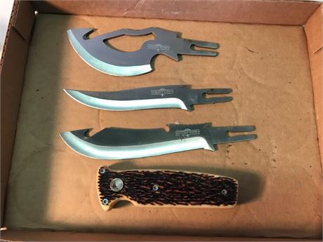 Western Knife with Interchangeable Blades