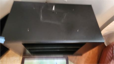 Small Black TV Stand With 2 Shelves