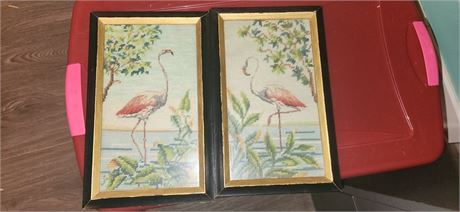 Needle point flamingos