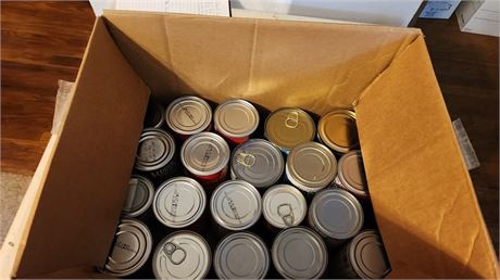 Box Of Canned Food. Most In Date
