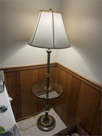 Floor Lamp with Glass Table