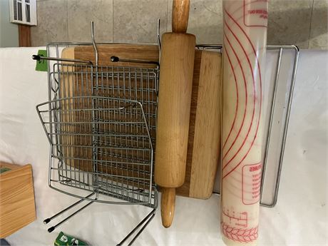 Cutting Board, Wire Racks, Roller Pins