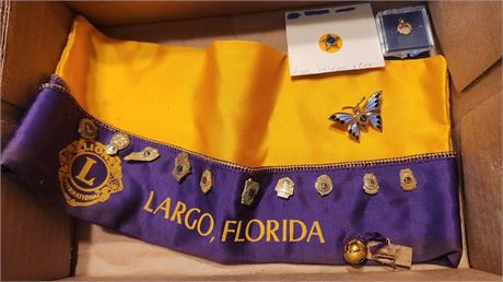 Vintage Lions Club Pins & Hat