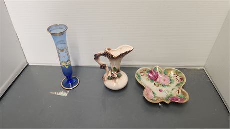 Vintage Trinket Tray & Vintage Vases