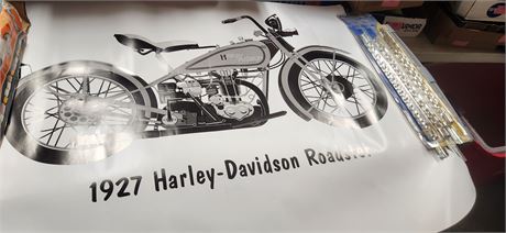 Harley Davidson Poster & Large Dale Earnhardt Jr. Vinyl PIcture