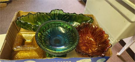 Various Unmarked Colored Glassware