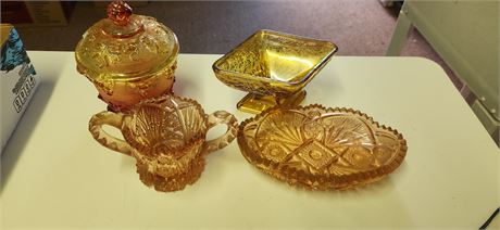 Unmarked Various Amber Glassware