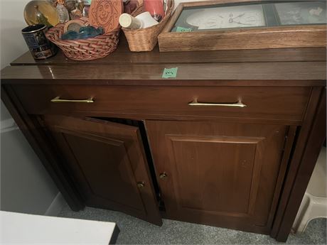 Vintage Wood Cabinet Pull Out Table