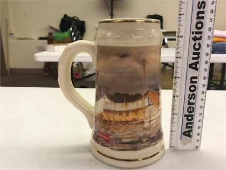 1991 Budweiser Chesapeake Bay Storm Over Rock Hall Stein