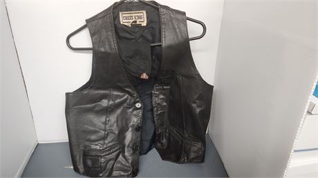 Chess King Leather Vest & Harley Davidson Hat