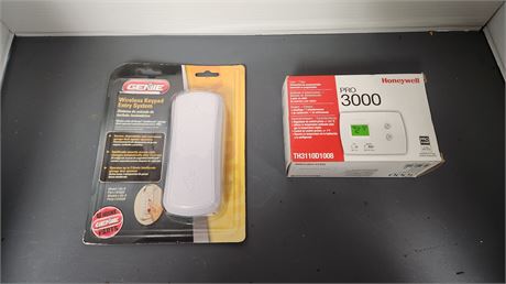 Genie Wireless Keypad Entry System 7 Honeywell Pro 3000 Thermostat
