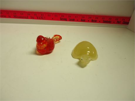 Glass Bird & Turtle