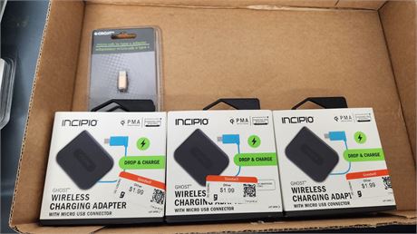 Incipio Ghost Wireless Charging Adapters & Batman Headphones & Misc. Items