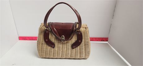 Wicker & Leather Handbag