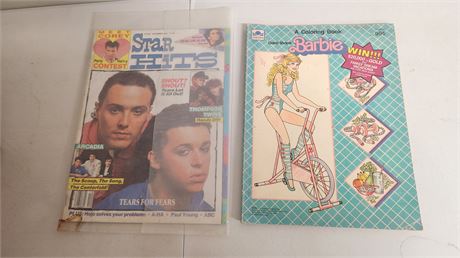 Vintage Barbie Coloring Book & Star Hits Magazine