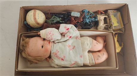 Wallice Berrie Funkymobiles Golden Gooch & Vintage Doll That Moves & Vintage Toy