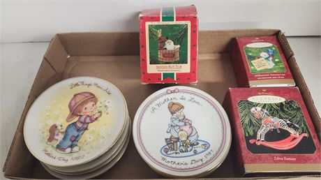 Mini Avon Collector Plates & Hallmark Ornaments