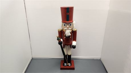 Large Wood Nutcracker. 20 In. Tall Holiday Decoration