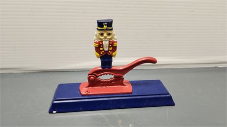 Cast Iron Christmas Nutcracker On Wood Base