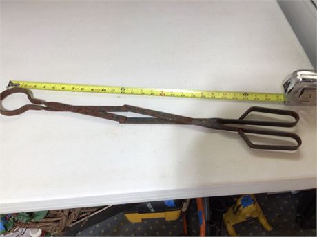 Vintage Steel Fireplace Tongs
