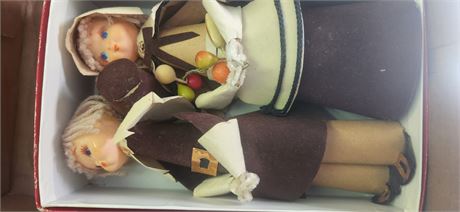 Vintage Thanksgiving Pilgrims Decoration