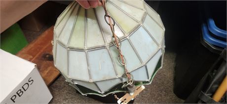 Vintage Stained Glass Hanging Light