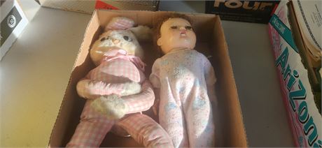 Vintage Baby Doll & Plush Bunny