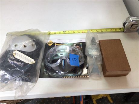 Knee Pads, Safety Goggles, and Dental tools
