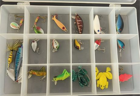 Lot Of Fishing Lures & Storage Case