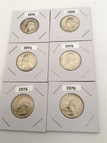 6 - 1976 Bicentennial Quarters