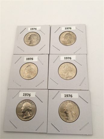 6 - 1976Bicentennial Quarters