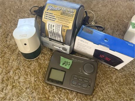 Misc Lot, Answer Machine, Clock, Label Printer