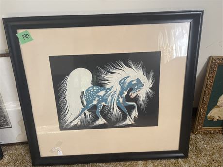 Wall Art, Woody Crumbo Vintage Silkscreen "Spirit Horse"