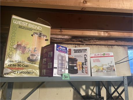 Shelf Lot, Coffee Maker, Chopper, Micromagic