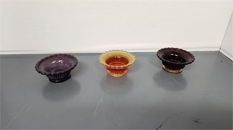 3 Small Glass Dishes