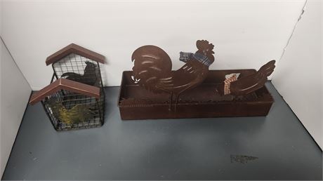 Metal Rooster Decorations
