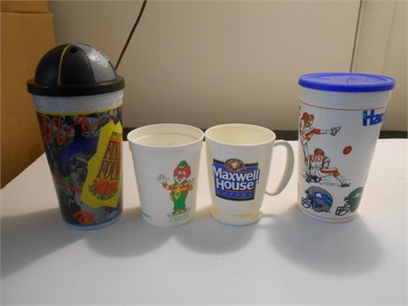 Vintage Plastic Collectible Cups