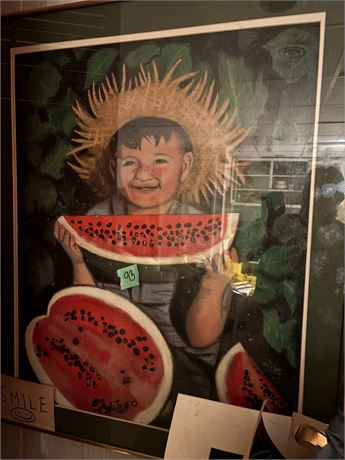 Wall Art Boy Eating Watermellon