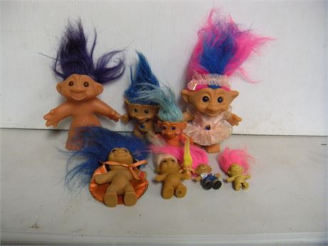 Lot Of Various Troll Dolls
