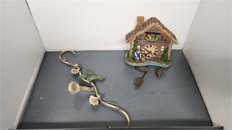 Small Cuckoo Style Clock & Hook