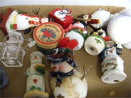 Various Snowman Statues