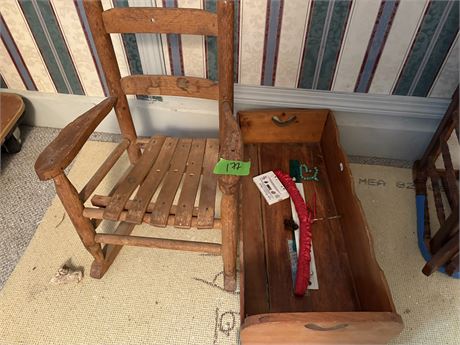 Child Chair and Doll Crib