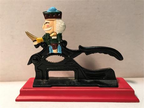 Cast Iron Nutcracker on Wooden Stand