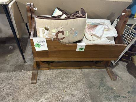 Wood Cradle (Bedding Not Included)