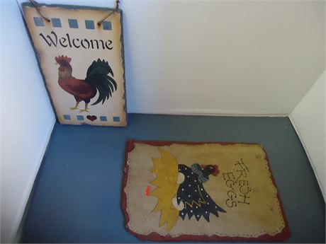 2 Slate Wall Hanging Pieces