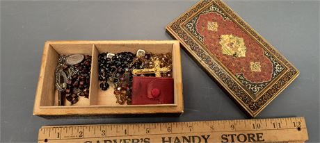 Decorative Box Of Rosaries & More